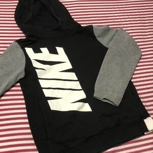 Nike Kids Black and Gray Logo Hoodie
